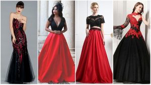 Vestidos de noiva vermelho e preto